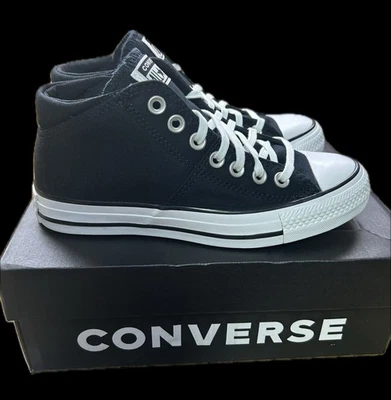 Talla 9.5 - Converse Chuck Taylor All Star Madison Mid Negro Blanco W Foto 1 de 4