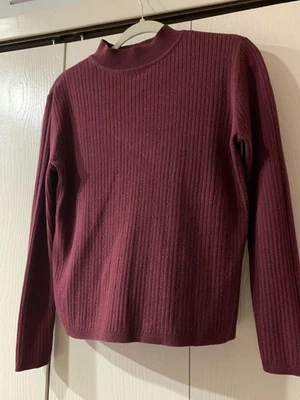 Suéter Laura Scott Niñas Manga Larga Borgoña Acanalado Cuello Simulado Talla L (14-16) Foto 1 de 4