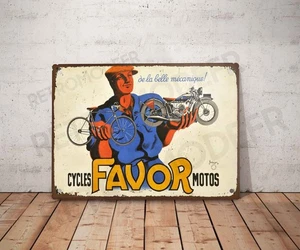 Plaque métal vintage Favor Décoration publicité affiche ancienne moto - Picture 1 of 3