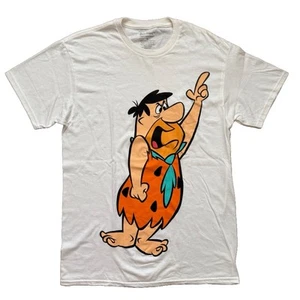 T-shirt Fred Flintstone Big Print taglia M Hanna Barbera TV Show The Flintstones bianca - Foto 1 di 6