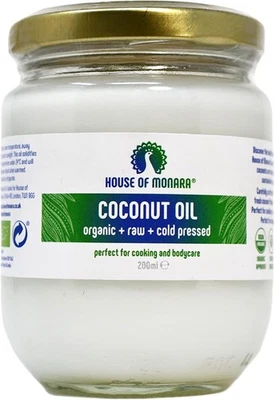 House of Monara Organic Extra Virgin Coconut Oil Pure, Raw and Cold Pressed 200m