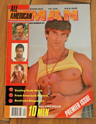 Vint. ALL AMERICAN MAN Dec. 1987 Gay Magazine Colt Studio-Like Playgirl-Like VG - Image 1 of 4