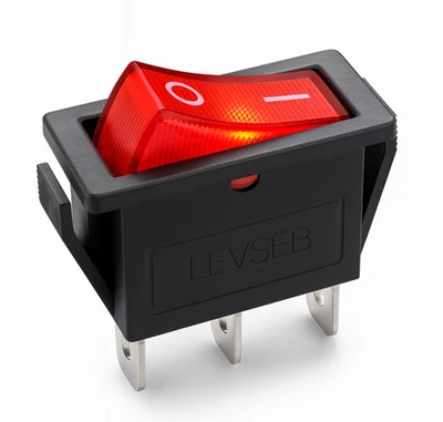 LEVSEB 12V 16A 3 Pin Kippschalter Auto KFZ Wippschalter Rot Beleuchtet EIN/AUS