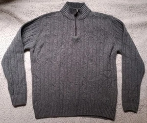Daniele Blasi grau Pullover Herren M Zopfmuster Italy Wolle 1/4 Zip Pulli /408 - Bild 1 von 7