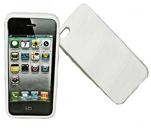 RUBBER WAVES SILIKON TPU HANDY COVER CASE WEIß + Displayschutzfolie für iPhone 5 - Bild 1 von 2