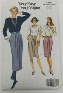 Gonna Vogue 7897 Misses Petite taglia 8-10-12 vintage modello facile da cucire - Foto 1 di 3