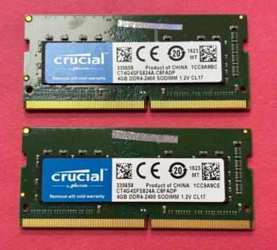 🟣CRUCIAL BY MICRON 8GB (2x4GB) DDR4-2400 RAM MEMORY CT4G4SFS824A.C8FADP - Image 1 of 2