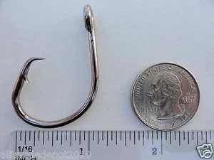 24 - 80 pcs 6/0 Circle Hooks 2X Strong Black Nickel Fishing Hooks - Picture 1 of 6