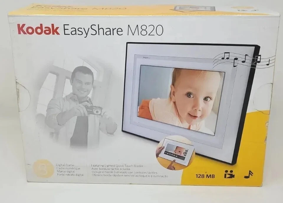 Kodak M820 Digital Frame-8” Wide 800 x 480 Pixel Screen-Store Up To 1,000 Images - Image 1 of 3