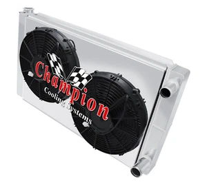 Radiador SR Champion 28" Ancho 3 Filas Serie Universal Doble Paso, Ventiladores 14", Cubierta - Imagen 1 de 9