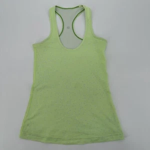 Lululemon Tank Top Women’s 6 Neon Green Polkadot Racerback Performance - Picture 1 of 6