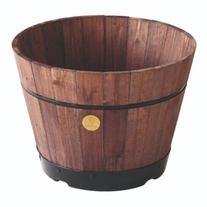 Medium Barrel Garden Planter - VegTrug Medium Build a Barrel Brown - Picture 1 of 3