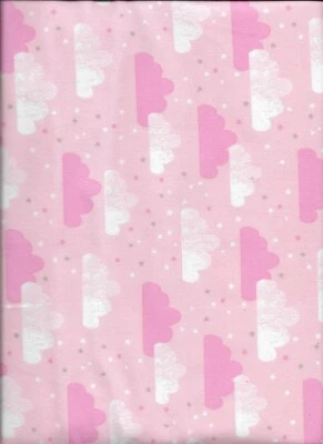 Nuevo Robert Kaufman Nubes Rosa y Blanco en Tela de Franela Rosa BT Cuarto de Yarda Foto 1 de 2