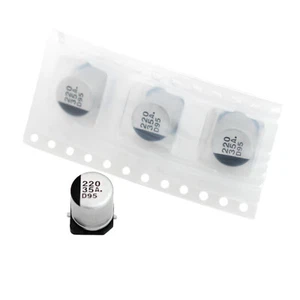 220uf 35v 20% Panasonic SMD Capacitors Low ESR EEE1VA221UP (8mmx10.2mm)(25 Pack) - Picture 1 of 3