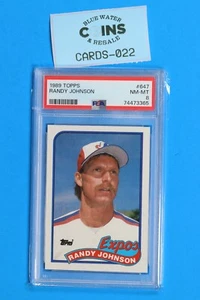 1989 TOPPS RANDY JOHNSON RC ROOKIE #647 PSA 8 MINT CARD-022 - Picture 1 of 2