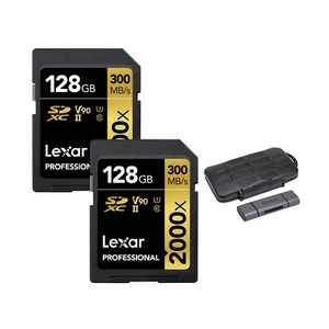 Lexar Professional 128GB SDXC Memory Card (2-Pack) Bundle with Card Reader - Picture 1 of 10