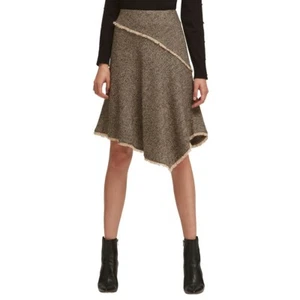 DKNY NEU Damen Tweed Wollmischung asymmetrischer Rock TEDO - Bild 1 von 2