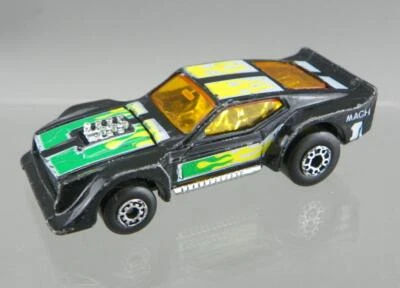 Vintage 1983 Matchbox MB67 Diecast Black Yellow Green IMSA Mach 1 Mustang Car - Image 1 of 4