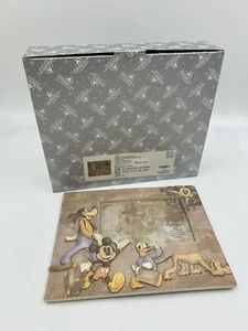 Disney Parks 4"x6" Mickey Mouse Pluto Goofy Donald Duck Picture Frame Travel New - Picture 1 of 9
