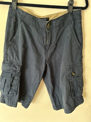 Tommy Hilfiger Shorts 28 Mens Blue Cargo Pockets Casual Cotton Classic Fit Logo - Image 1 of 4