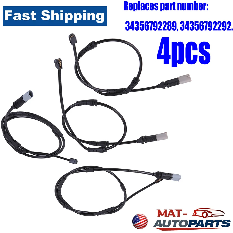 Sensor de desgaste de pastillas de freno delanteras traseras (paquete de 4) para BMW 328i xDrive 330i 320i 335i M4 Foto 1 de 4