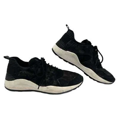 Geox Black Metallic Lace-Up Sneakers | Size 8 - Image 1 of 4