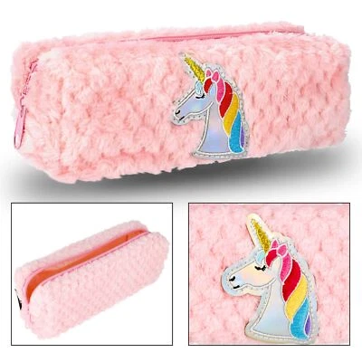 Trousse en peluche Licorne pour fille, à fermeture éclair 22x8x7 cm  - Photo 1/4