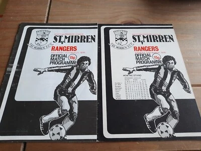2 St Mirren V Rangers Programme 1978/79 - Image 1 of 3
