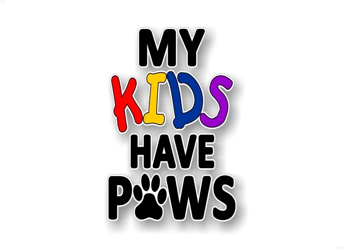 My Kids have PAWS 8'' Decal Paw Print Car Truck Vehicle Dog Cat Onboard Sticker - Image 1 of 3