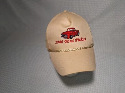 Gorra de camionero de malla Snapback de colección camioneta Ford 1948 roja tostada KC Foto 1 de 4
