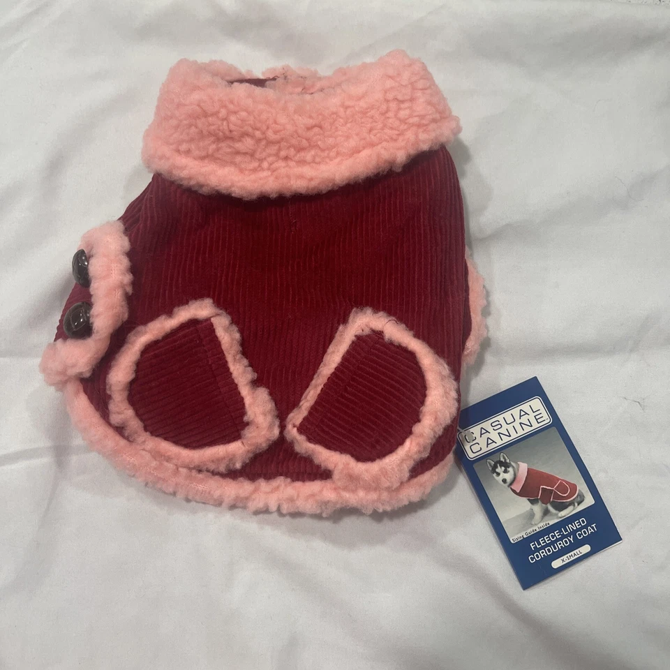 Abrigo informal de pana forrado de lana canina para perro talla: XSmall Foto 1 de 4