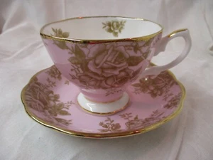 Vintage England Royal Albert bone china Teacup & Saucer 1960's Golden Roses - Picture 1 of 5