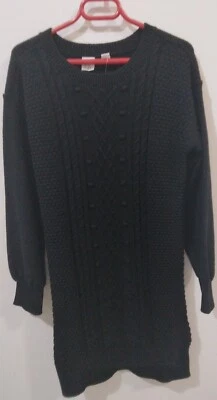 Vestido suéter preto de malha Gap Girls novo com etiquetas tamanho XS 4-5 anos (2) ou L 10 anos - Imagem 1 de 4