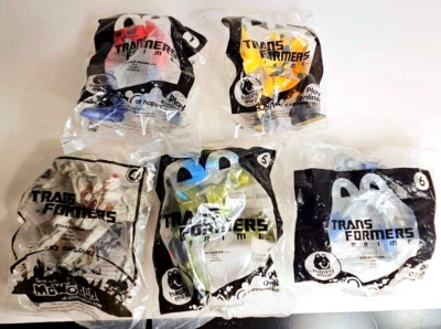 5pc Lot Transformers Prime 2013 McDonalds Happy Meal #'s 1,2,5 & 6 + 2010 McD #4 - Image 1 of 2