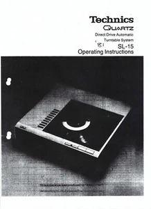 Technics Bedienungsanleitung user manual für SL -15 englisch Copy - Picture 1 of 1