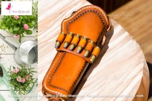 Leather Drop Loop Gun Revolver Holster Handcrafted & Stitched Colt Ruger Cowboy - Picture 1 of 7