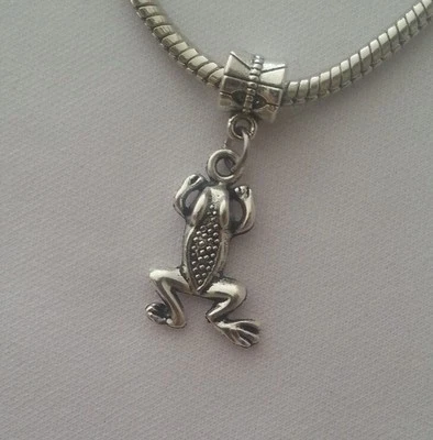 Rana Carretera Animal Anfibio Cuentas Cuelgantes Para Pulsera Europea o Clip En Dije Foto 1 de 4