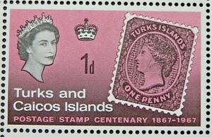 TURKS AND CAICOS ISLANDS 1967 SG288 1d. STAMP CENTENARY - MNH - Picture 1 of 1