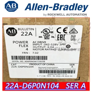 New AB 22A-D6P0N104 PowerFlex 4 2.2 kW 3 Hp AC Drive - Picture 1 of 6