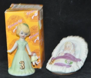 GROWING UP Birthday Girl Age 3 Three and Baby Infant Lot of 2 1983 Onesco - Picture 1 of 4