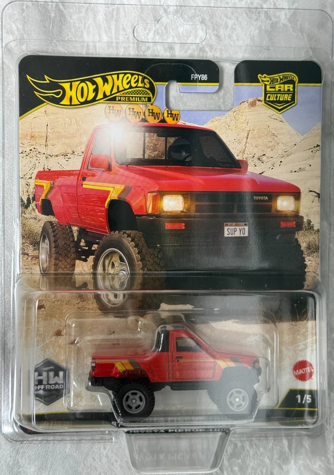 Hot Wheels Premium Car Culture Off Road Red TOYOTA PICKUP TRUCK 1 64 JBK73