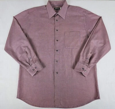 Camisa de Vestir St. Croix Para Hombres XL Púrpura Naranja Micro Punto L/S Informal Abotonada ITALIA Foto 1 de 4