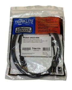 Tripp Lite 6FT USB2.0 Hi-Speed USB-A Male to USBB Male Cable with Ferrite Chokes - Picture 1 of 3