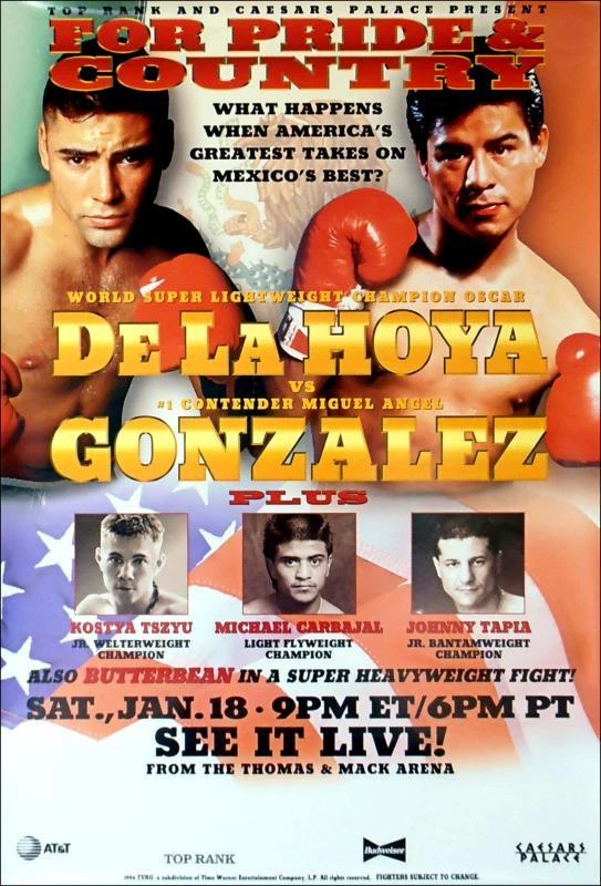 Póster original de lucha de boxeo Oscar DeLaHoya vs. Miguel Ángel González Foto 1 de 1
