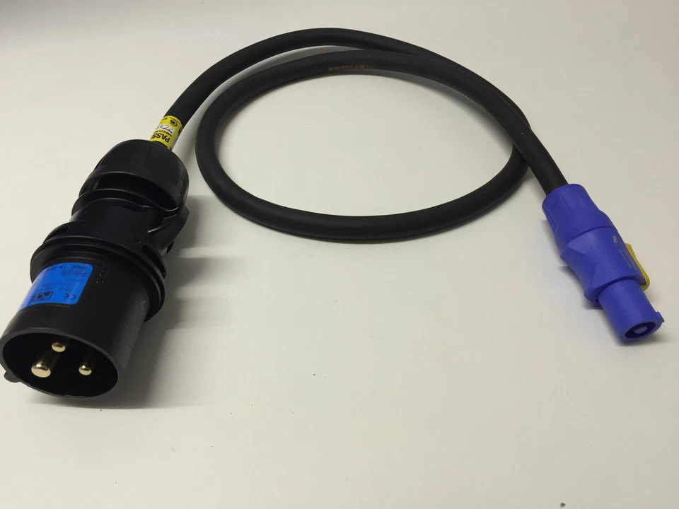 Marten® PCE 230v 16a Enchufe a Neutrik PowerCON NAC3FCA HO7RN-F 2.5mm Goma 1m