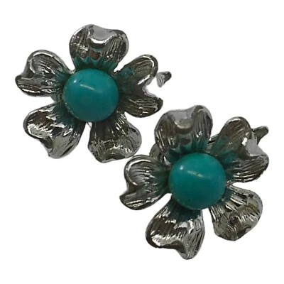 Pendientes de clip vintage Sarah Coventry azul turquesa lucite Foto 1 de 4