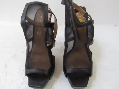 Tacones altos de malla negra Aperlai talla EU 39 EUC Foto 1 de 4