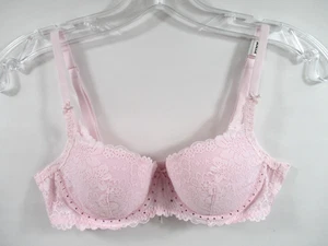 -Neu mit Etikett Victoria's Secret PINK leicht gefütterter weißer Spitzen-BH Größe 34B - Bild 1 von 5