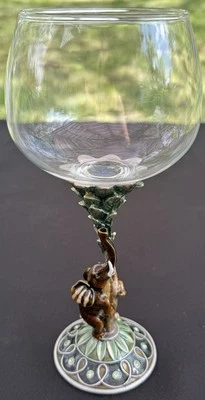 Artículos de regalo de lujo de JERE copa de vino elefante cristales de Swarovski 14 oz atornillados Foto 1 de 4