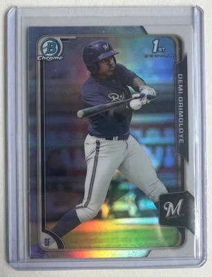 2015 Bowman Draft -  1st Chrome Demi Orimoloye #5 Refractor (RC), Brewers - Image 1 of 2